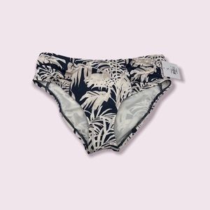 SKYE Alessia Women's Navy Blue Tropical Mid Rise Swimwear Bikini Bottom Size SP